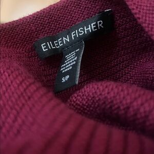 Eileen Fisher silk and cashmere ribbed knit bateau neck tunic pullover sweater